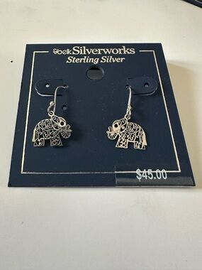 belk Silverworks Sterling Silver Elephant Dangle Earrings - Sterling Silver